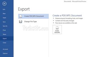 Create PDF From Word 2013