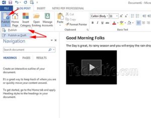 Publish Blog in Word 2013