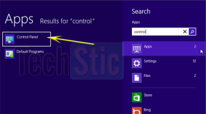 Control Panel in Windows 8