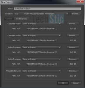 Adobe Premiere Pro CC Project Screen