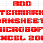 Add Watermark to Excel